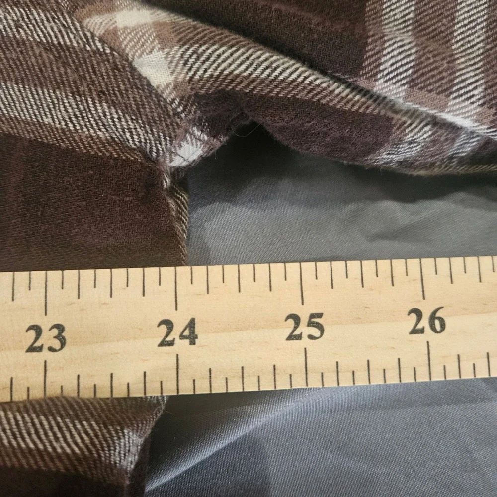 Wrangler Flannel Shirt Mens XL Brown Plaid Sherpa Lined Jacket Heavy